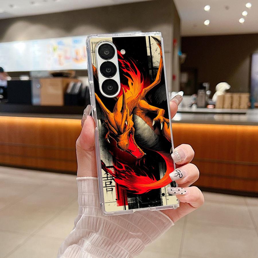Прозрачный Мягкий Чехол для Телефона для Samsung Galaxy ZFold6 Z Fold 7 6 5 4 3 ZFold4 ZFold3 ZFold7 ZFold5 Горячий Аниме Покемон