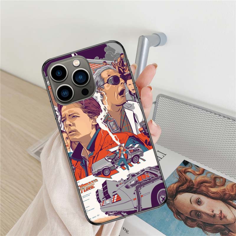 Чехол для телефона «Назад в будущее» для Apple iPhone 16 15+ 17 Pro Max 14 Plus 16E Air 13 12 Mini Прозрачный Силиконовый Милый Чехол