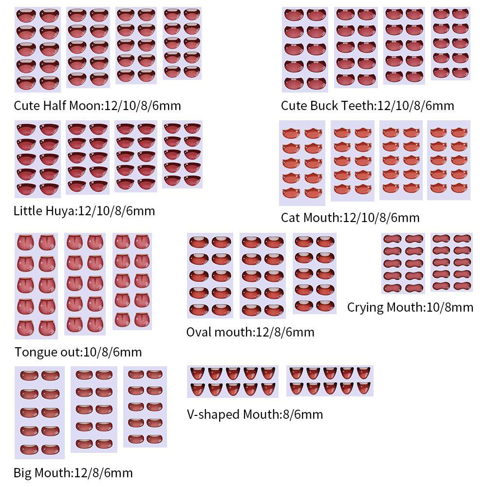 Glass crystal cute Anime Figurine Doll Cartoon Mouth Stickers MouthChips Paper Face Organ Paster