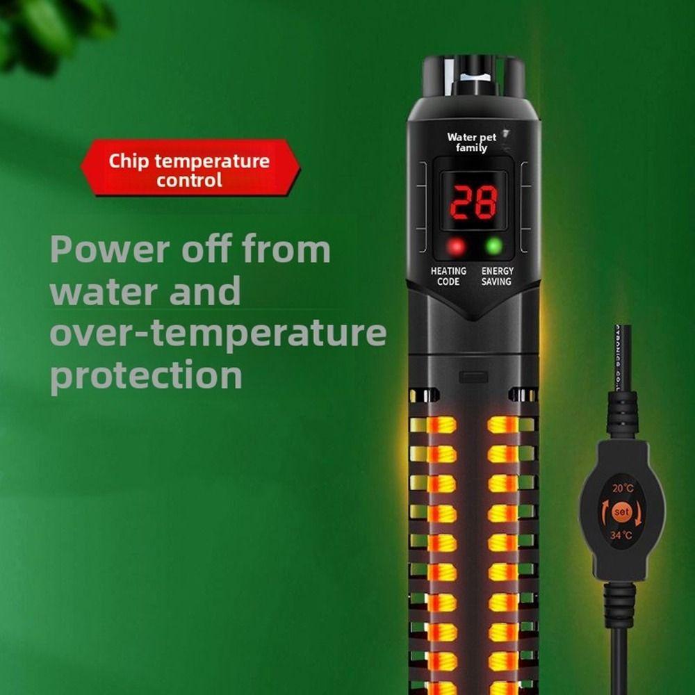 50-500W Fish Tank Heating Rod Adjustable Leave Water Power Off Aquarium Submersible Heater LCD Display Digital