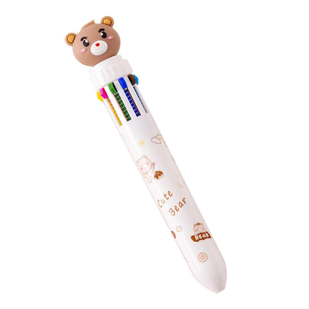 8Pacm 1k 0.5m0-in-1 Multicolor Ballpoint Pen 10 Colors Retractable Bear Ballpoint Pens For School Supplies Students Children Gifts5ml