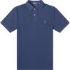 Polo Solid Color Small Pony Embroidered Slim Fit Short Sleeve Polo Shirt Men Tops Navy-Blue 710751221-001