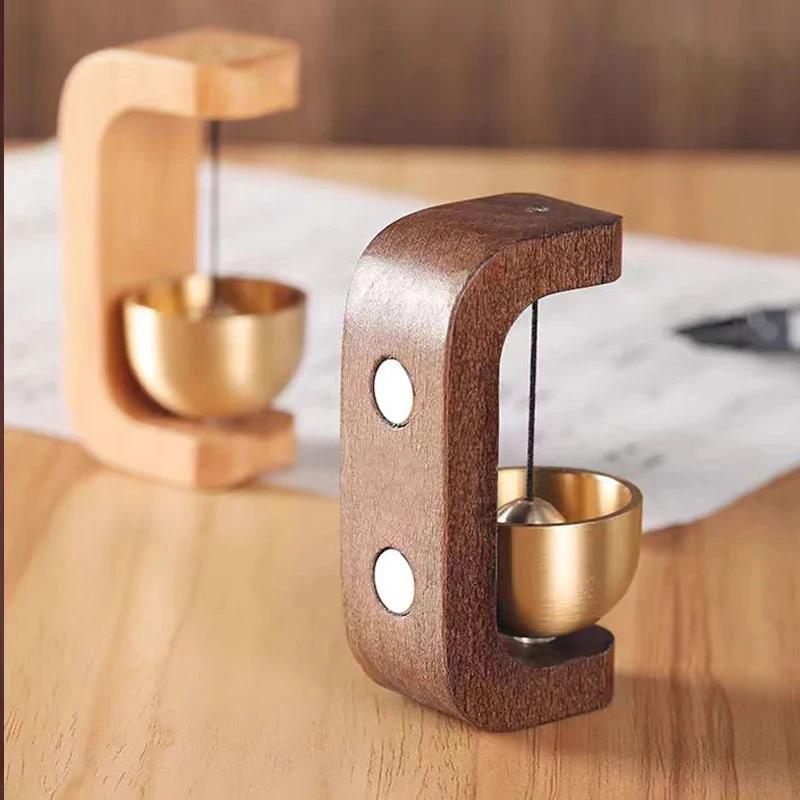 Magnetic Brass Wind Chimes, Doorbell, Aesthetic Solid Wooden Wireless Doorbell, Entrance Door Bell Pendant, Home DecorMinimalism