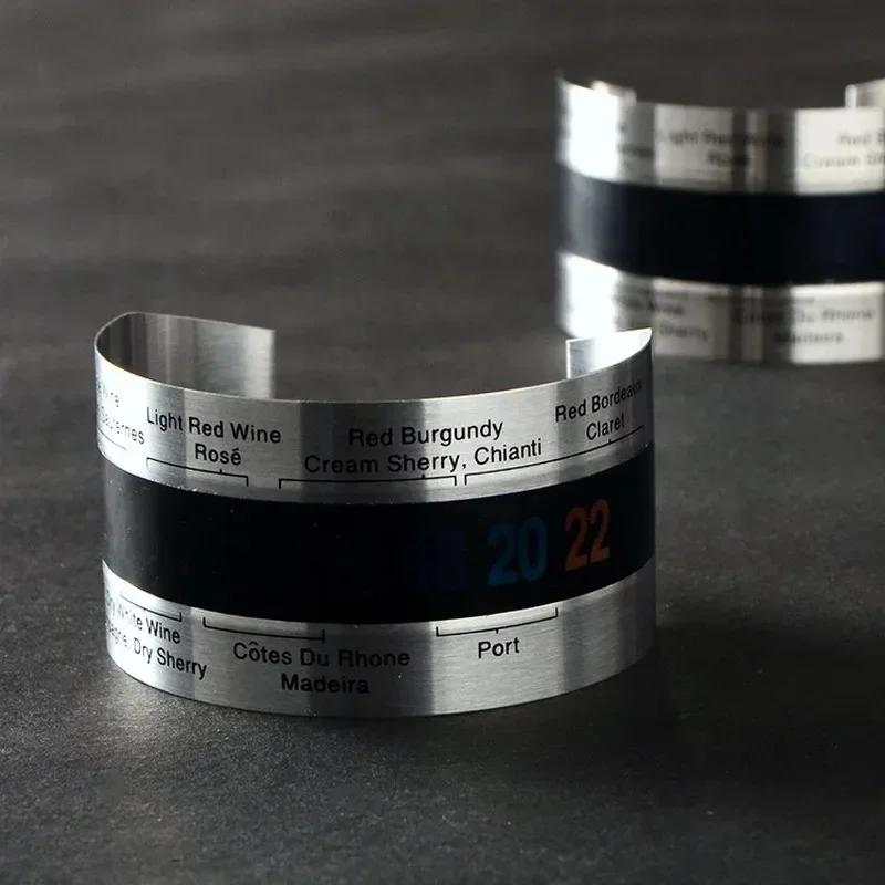 Wine Collar Thermometer Bar Beverage Tool Clever Bottle Snap Thermometer LCD Display Clip Sensor for Champagne Beer Red Wine