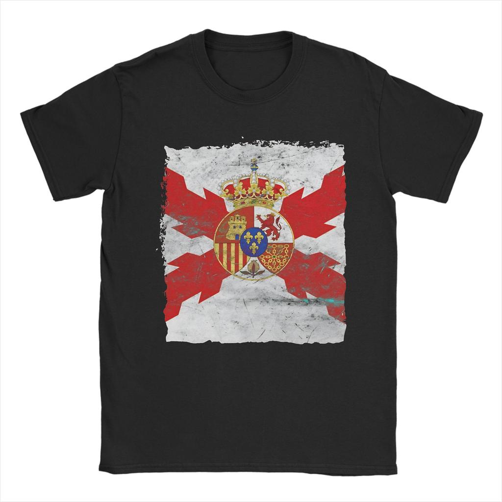 Unisex TShirts Blas de Lezo Spain flag burgundy cross Funny 100 Cotton Tee Shirt Short Sleeve T Shirts Round Neck Tops Printed