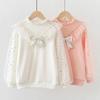 Girls' Princess-Style Lace Mesh Top - Spring/Autumn College Fashion