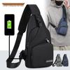 Men's Lightweight Korean Style Canvas Crossbody Chest Bag for Casual Cycling