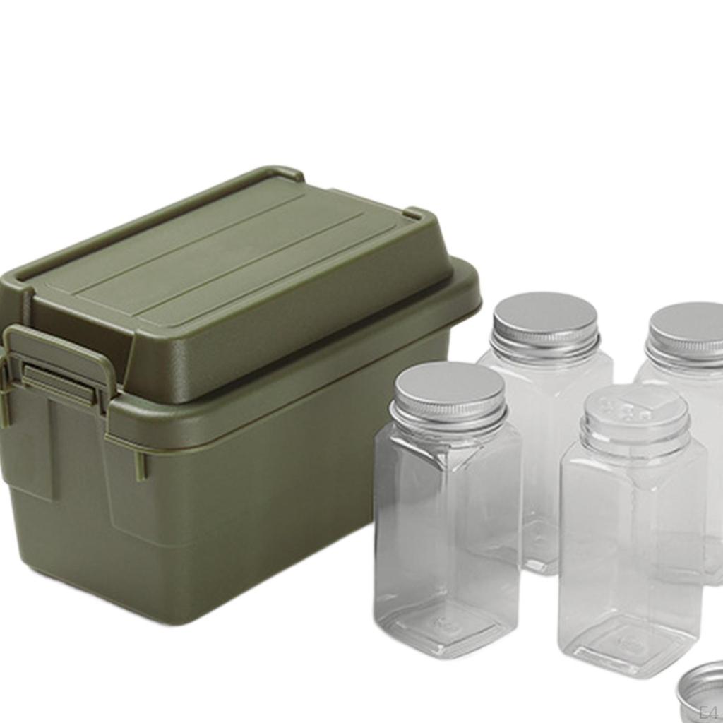 6 Pieces Spice Container Set Pouch Bottles Organizer Dispenser Seasoning Bottle PP