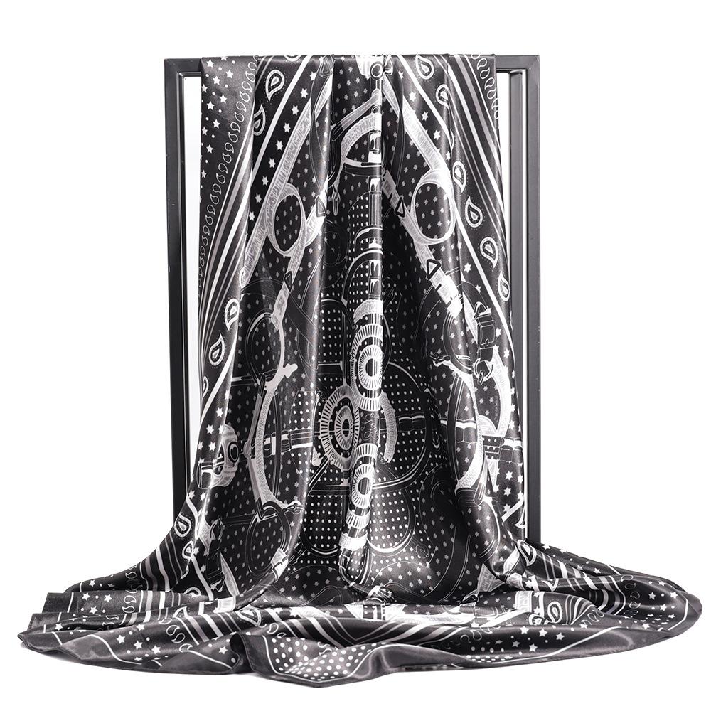 High-quality Luxurious Silk Scarves Headband Scarfs Neck Scarf For Women Chain Silk Scarf Women's Decorative Shawl