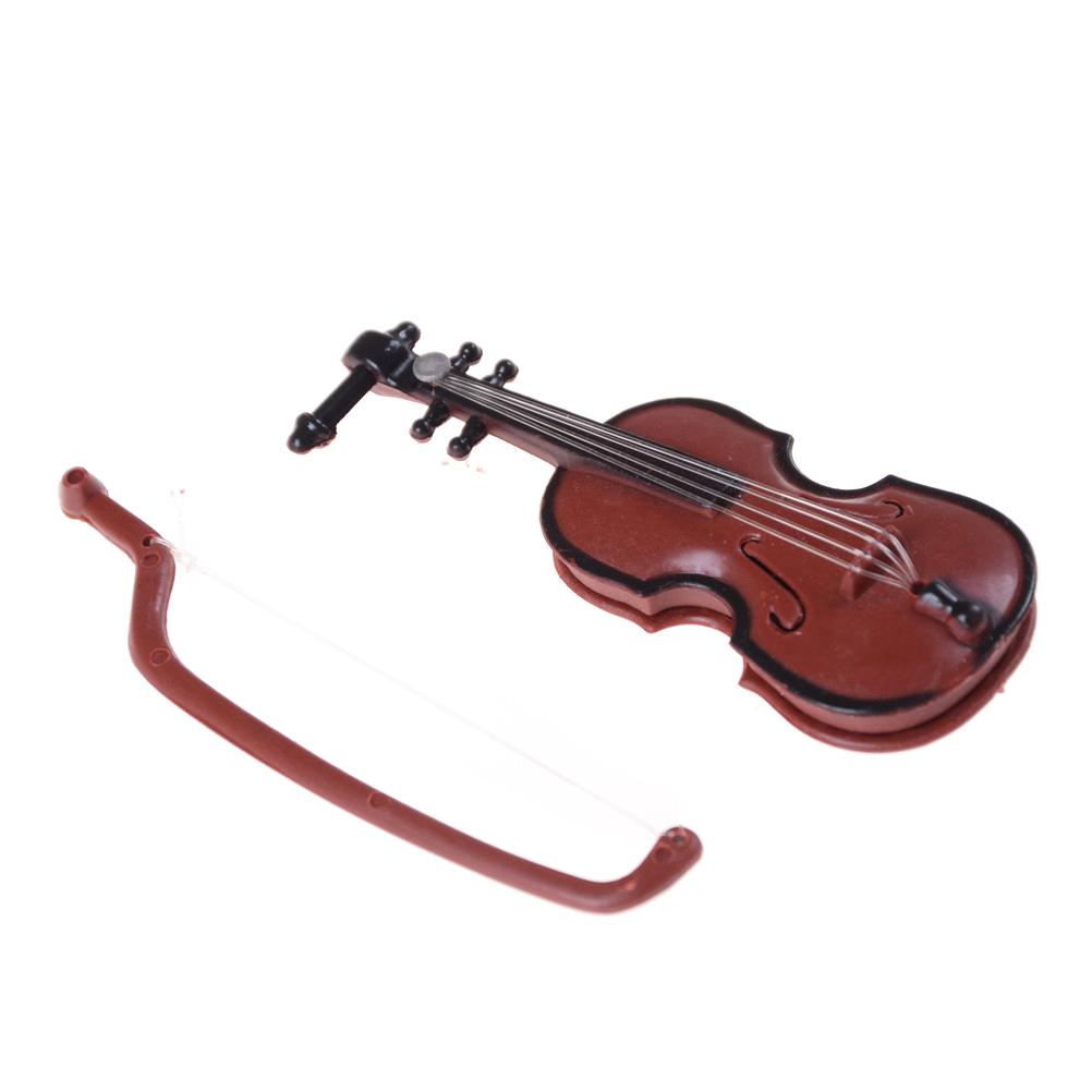 Hot sale 1PC 1:12 Dollhouse Miniature Violin Musical Instruments Collection DIY For Doll House Decor Accessories Children Gift
