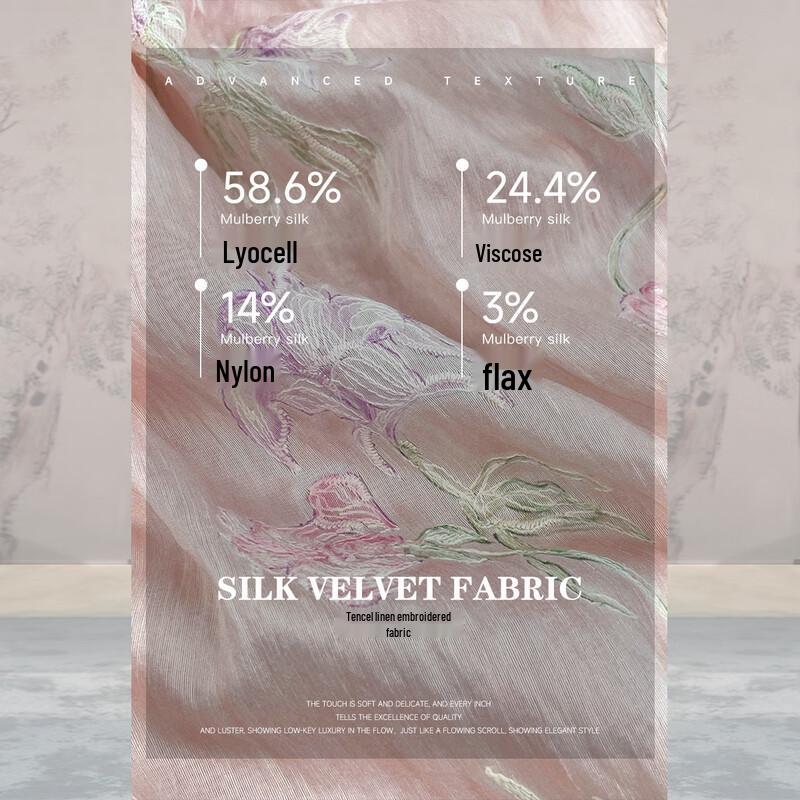 JK&JS Тенсел Лен Вышитое Платье Макси Летнее с V-образным Вырезом в Новом Китайском Стиле