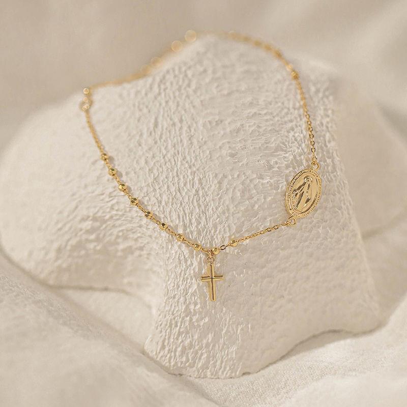 Христианский крест браслет ювелирные изделия изящные бусины браслет для женщин регулируемые запястья браслеты цепочка на руку