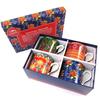 [N4825] - Porcelain Mug Gift Box 'Egyptian Textile' Tutti Frutti (4 Mugs) - 8x9 Cm