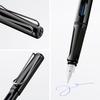 Lamy Safari Черный Глянцевый Черный Цвет Эргономичная Рукоятка и Полированная Сталь Размер F Идеально Подходит для Письма и Каллиграфии Включает Картридж с Чернилами LAMY T10 Синий