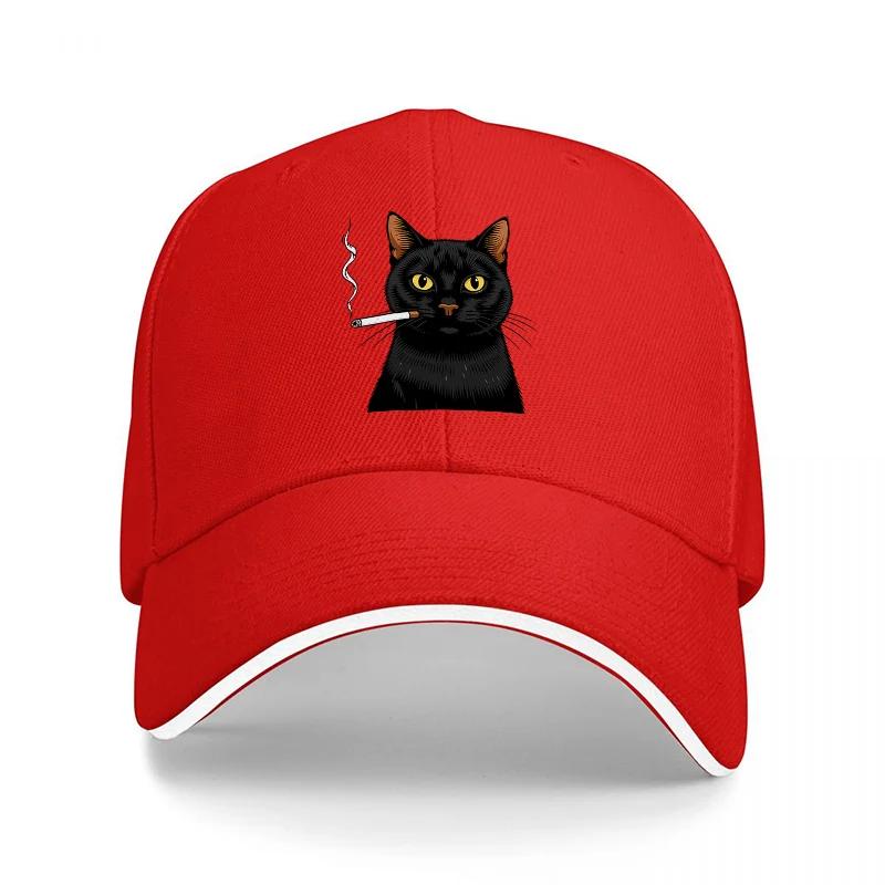 Black Cat Embroidered Baseball Cap Classic Style Adjustable Hat for Men and Women Fashionable Design with Cute Animal Print