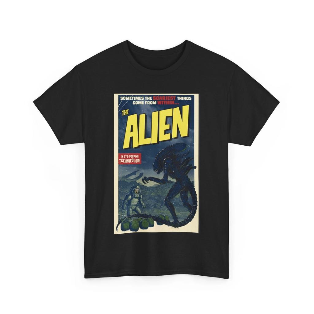Alien Movie Retro Poster T Shirt Unisex Heavy Cotton Tee