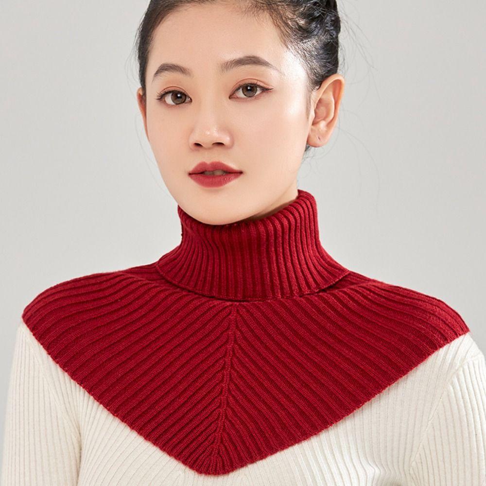 Аксессуары для украшения одежды Водолазка Ложный воротник Однотонный Шерстяной шарф Осень Зима