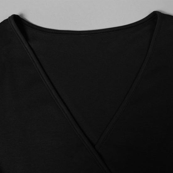 Женское весеннее платье, прозрачное кружево с длинным рукавом, облегающее платье с эластичной резинкой и v-образным вырезом, однотонное мини-платье длиной выше колена для выпускного вечера