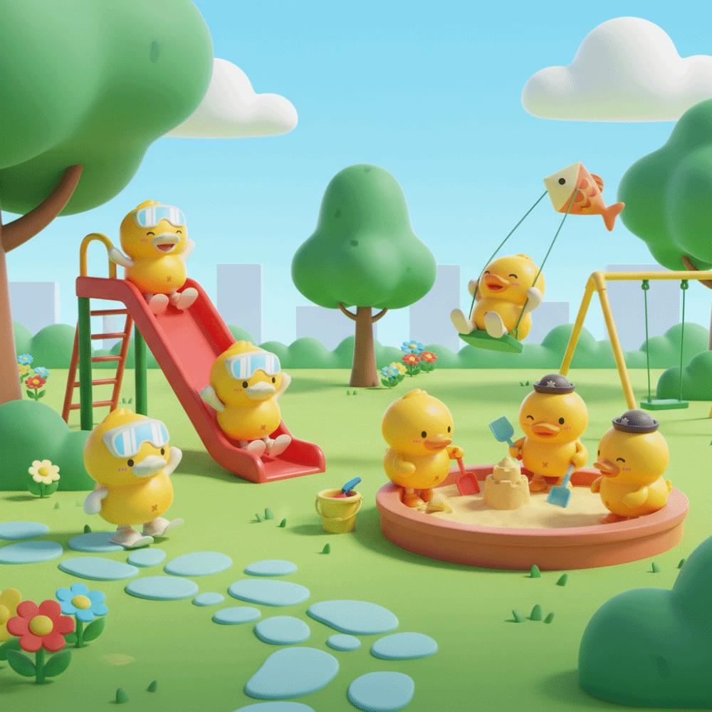 Yellow Duck Skiing duck toy Clockwork Design Jumping Duck Toy Clockwork Duck Toy Baby Training