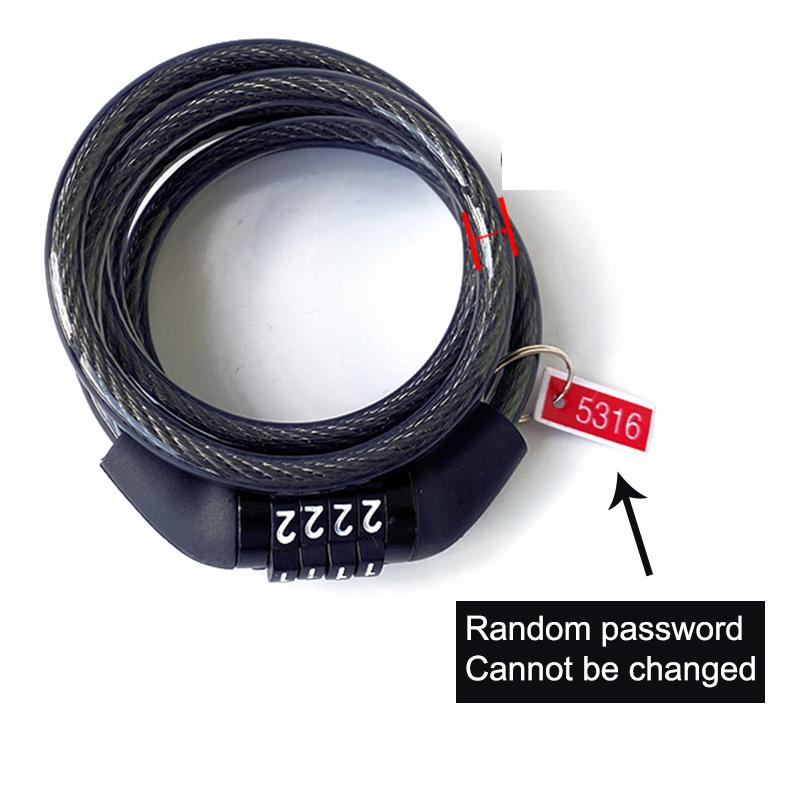 1M Code Password Bicycle Lock 4 Digit Code Anti-Theft Spiral Steel Cable Bike Lock Bicycle Locker Bicycle
