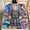 kaws printing Flannel Blanket Bedroom Coverlet Sofa Camping Warm blanket Gifts for family and friends(MJ043)