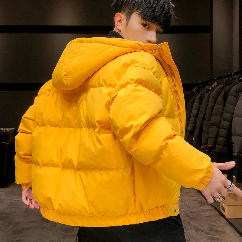 Мужская зимняя куртка Harajuku Colorful Bubble Coat, мужская уличная хип-хоп парка, корейская желтая черная одежда, пуховики