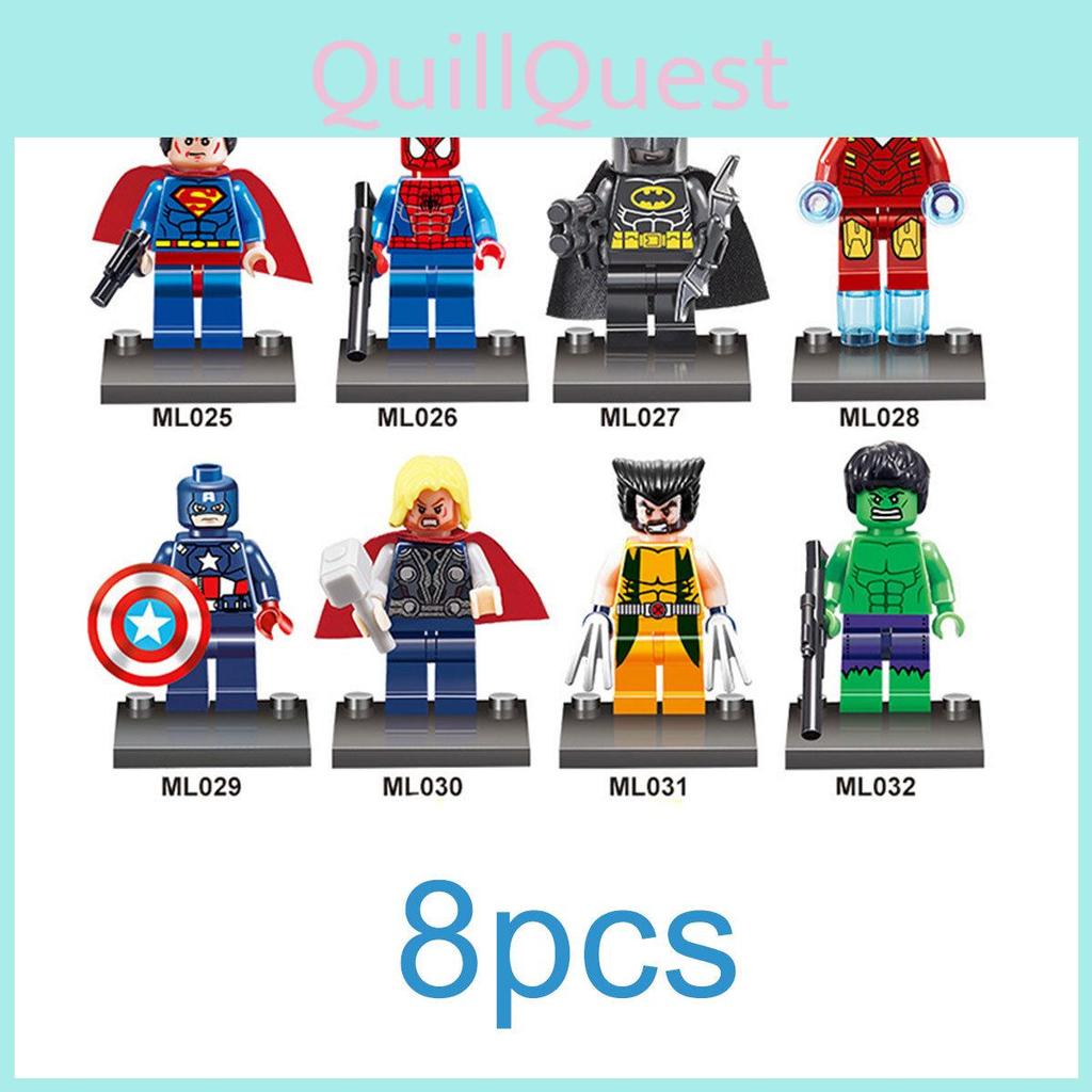 High-quality Abs Plastic Superhero Building Blocks 8 Different Characters In One Set