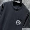 8555 CHROME HEARTS 2025 Лето Новая Высококачественный Хлопок Круглый Вырез Свободный Большой Размер Мужская и Женская Футболка Парная Футболка