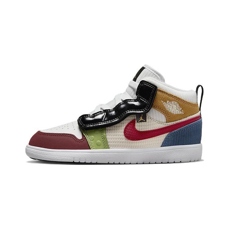 Air Jordan 1 Mid ALT SE PS Messy Room Kids Sneakers Multi-Color White Gym-Red DR6962-100