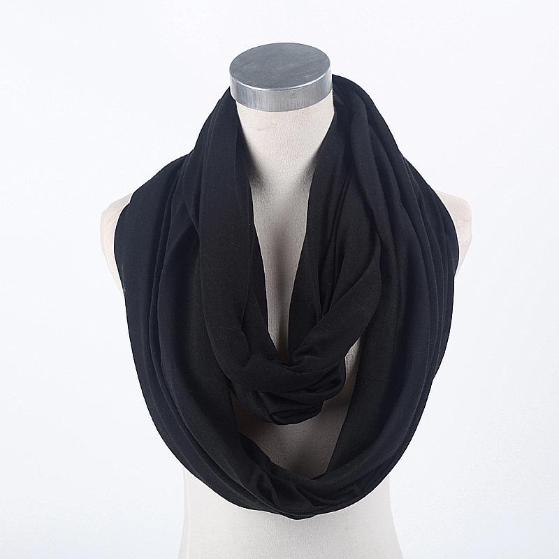 Solid Cotton Seamless Infinity Scarf, Shawl & Nursing Cover