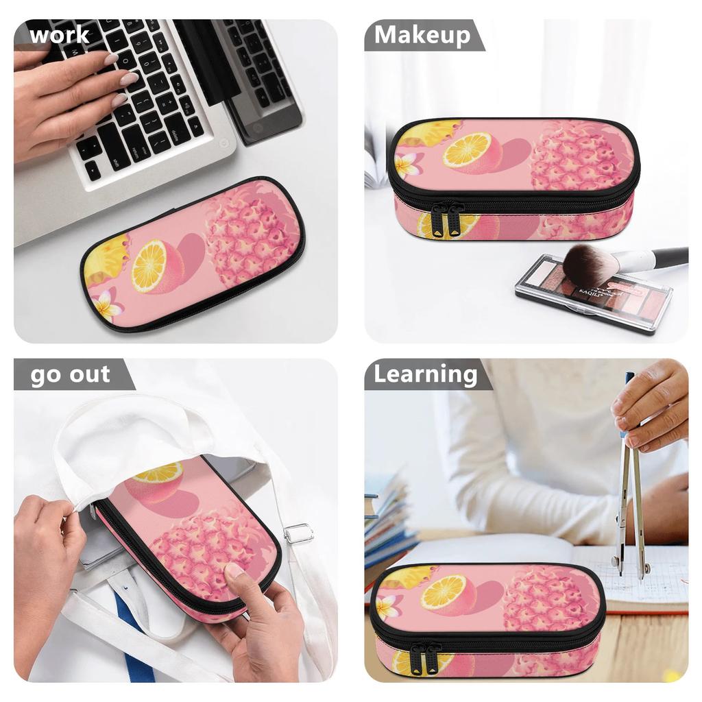 Student Pencil Case 300D Polyester Roomy Interior Easy Open Zipper with Main Compartment Mesh Pocket and Pen Slots for Boys Girls