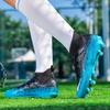 34-46 Men's High-top Large-size Football Shoes Long Nail Anti-slip Resistance TPR Artificial Captain Outdoor Youth Football Boots