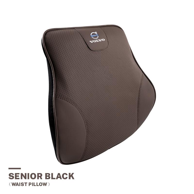 Car Leather Headrest Lumbar Memory Foam Neck Pillow Accessories For Volvo XC90 V90 V60 XC60 V40 EC40 EX40 S80 S60 S90 C40 XC40