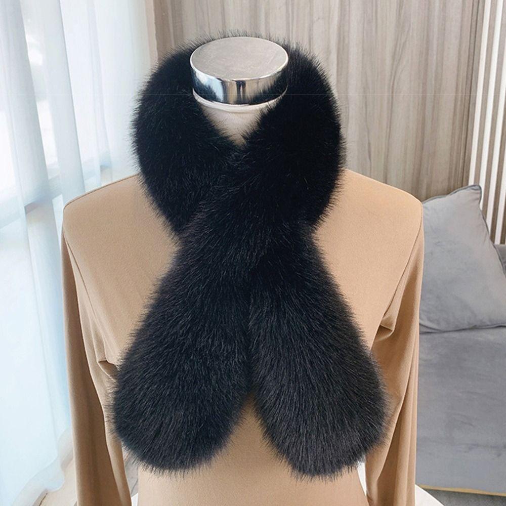 Versatile Winter Faux Fur Scarf Thick Warm Comfortable Neck Warmers Fluffy Soft Fur Collar for Women