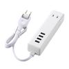 Power Strip, USB Outlet, 60cm, 4 USB Ports, 2 AC Outlets, 3.4A, White, MOT-U11-2406WH