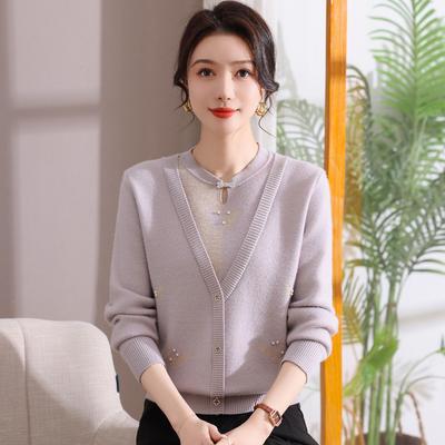 Новый осенне-зимний цельный бархатный свитер-двойка с утолщением из плюша, модный, темпераментный, универсальный и стильный топ для мамы