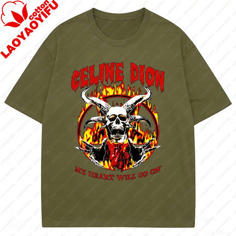 CCeline Dion My Heart Will Go On Funny TShirt Unisex Unisex Cotton Streetwear Popular Shirts Goth Cool Stay Weird Tee