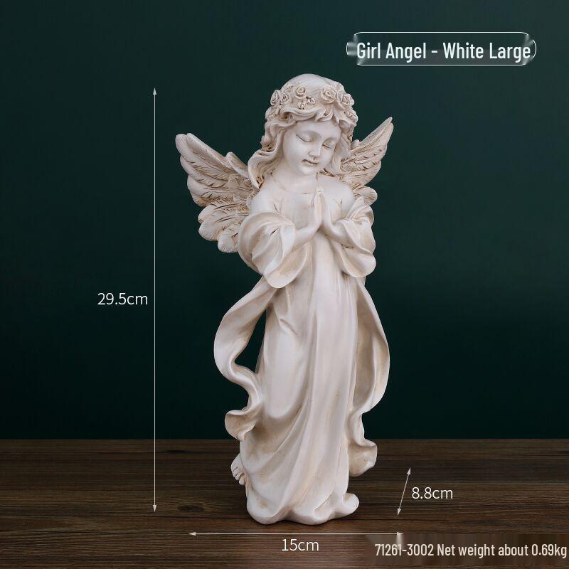 Европейская ретро фигурка ангела - Статуэтка девочки из гипса для церковных свадеб и фотосессий