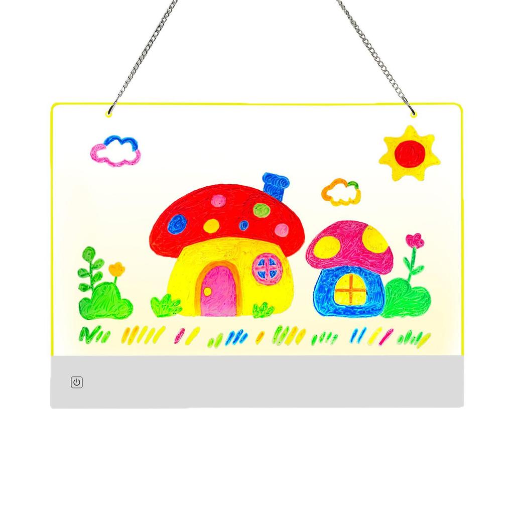 Rechargeable Luminous Acrylic Graffiti Drawing Board - Erasable Artboard for Birthday & Christmas Gifts