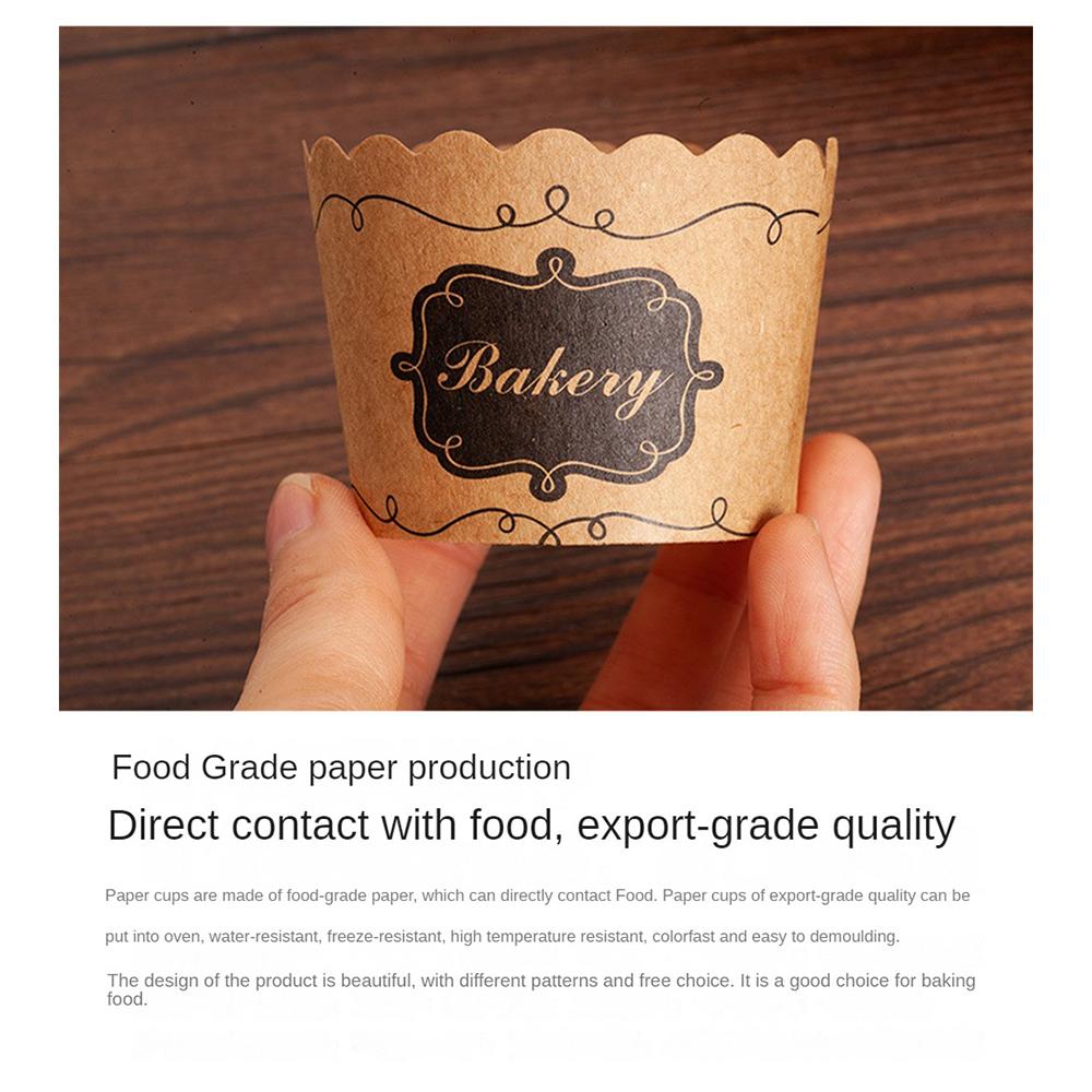 Подставка для маффинов среднего размера Бумажные стаканчики Упаковочная коробка из крафт-бумаги Термостойкие бумажные стаканчики Аксессуары для выпечки