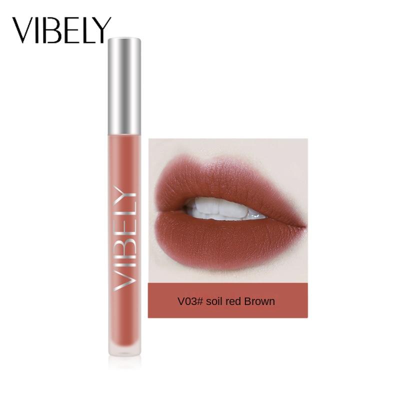 VIBELY Бархатная матовая воздушная глазурь для губ, туманная поверхность, длительное увлажнение, не тянет сухую глазурь для губ