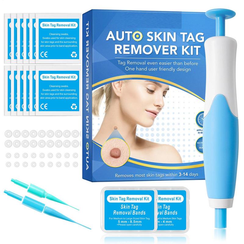 2-in-1 Auto Tags Skin Tags Removal Pen Fast Removal Kit Safe Auto Tags Removal Pen With 40 Rubber Bands For 2-8mm Skin Tags