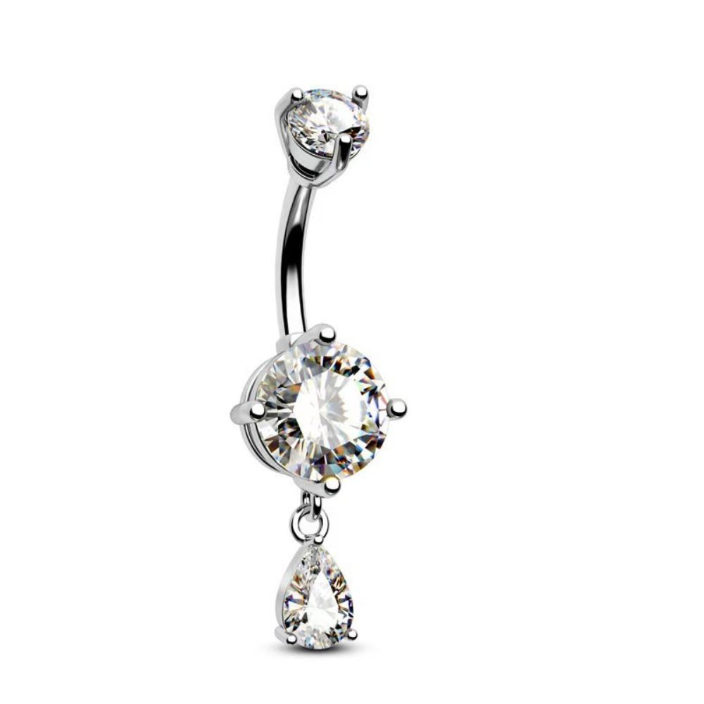Teardrop Shape Navel Ring Crystal Belly Piercing Jewelry Fashion Belly Button Rings  Daily
