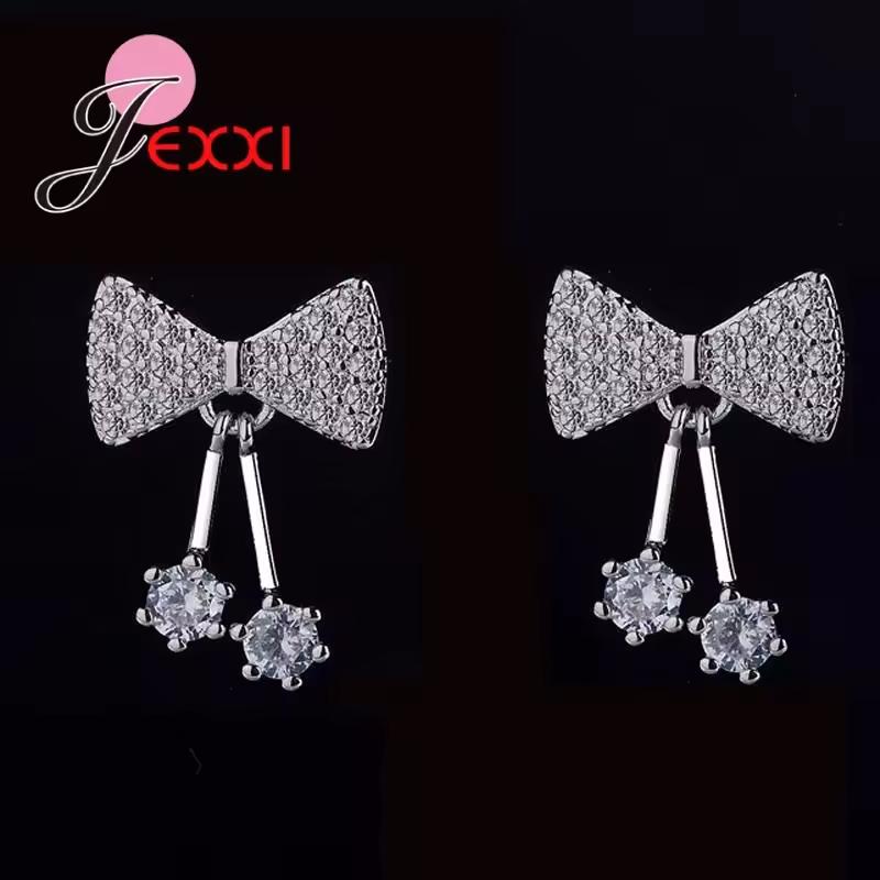 925 Sterling Silver Dangle Earrings for Women Girls Theme Party Decoration Novel Geometric Flower Cubic Zirconia Earrings