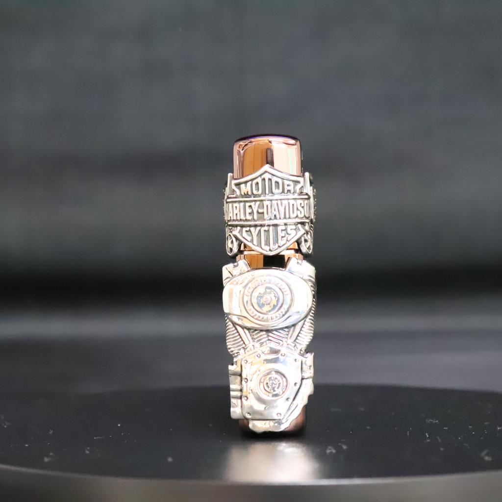 Зажигалка ZIPPO Japan Limited, 3 стороны, непрерывная обработка, титановое покрытие, коричневый и серебристый, Harley-Davidson HDP-49