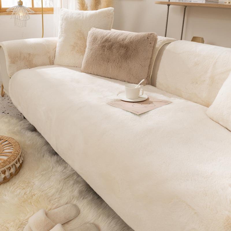 Non-Slip Sofa Cushion Four Seasons Universal Thickened Seat Cover Winter Anti-Rabbit Fur Simple Pouch