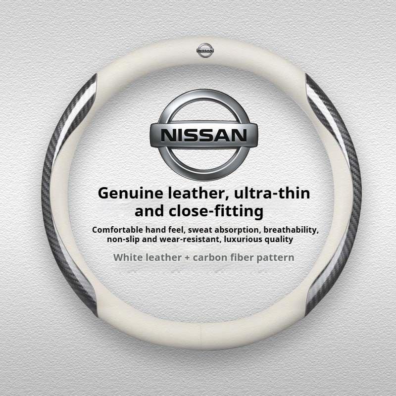 Кожаная накладка на руль автомобиля Nissan Qashqai Juke X-Trail Patrol Note Leaf Altima Murano Rogue Pulsar Sentra Teana Tiida