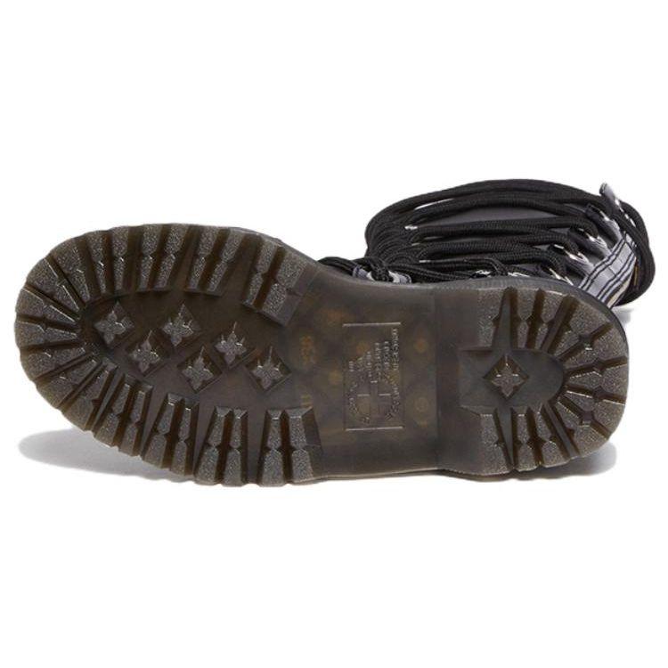 Dr. Martens Daria 1B60 Кожаные ботфорты с перекрестными ремешками Женские ботинки Черный 30798001