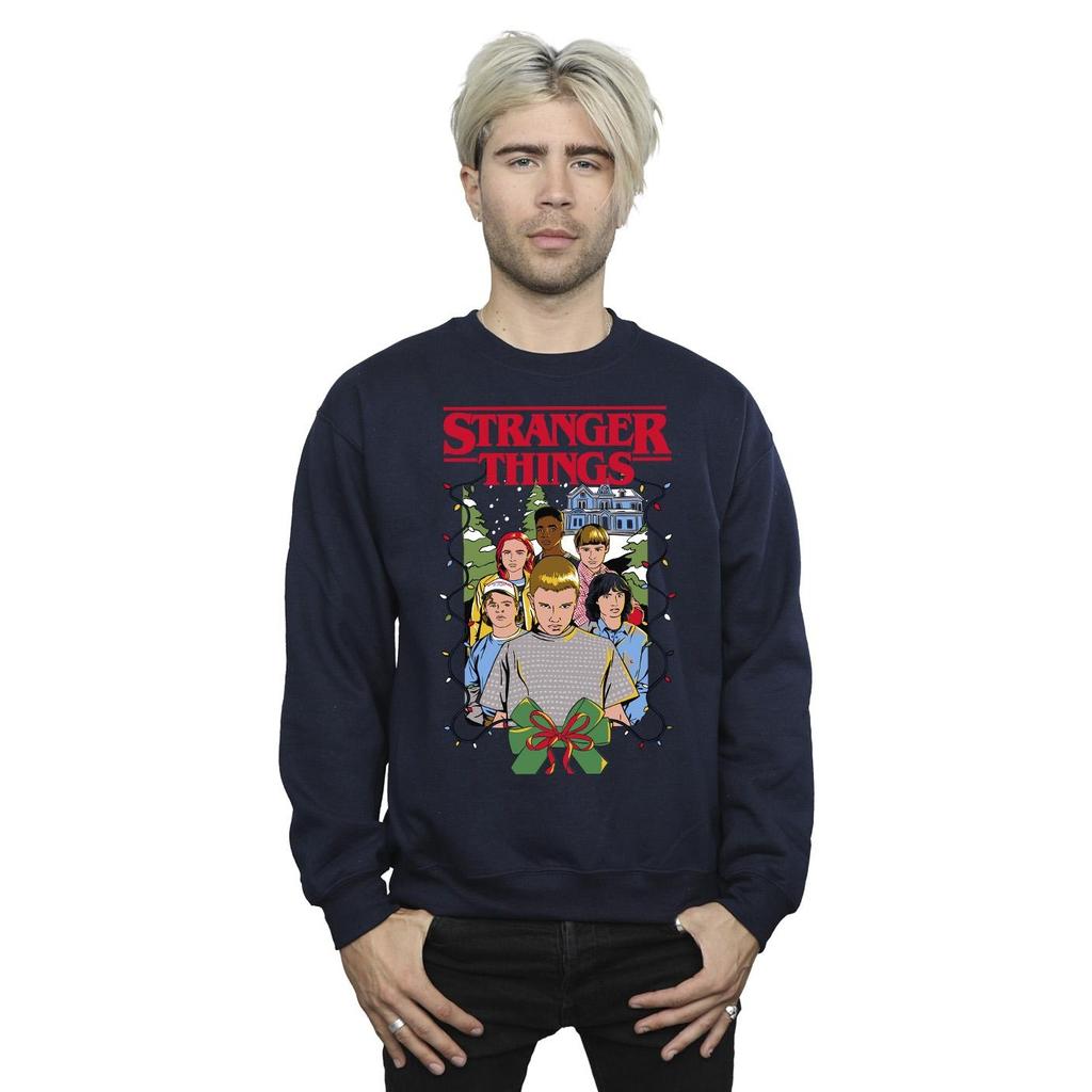 Netflix Mens Stranger Things Christmas Poster Sweatshirt
