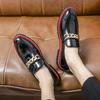 High-end Black Leather Shoes Italian Luxury Brand Loafers Men's Slip-on Leather Casual Shoes Business Thick-soled Comfortable